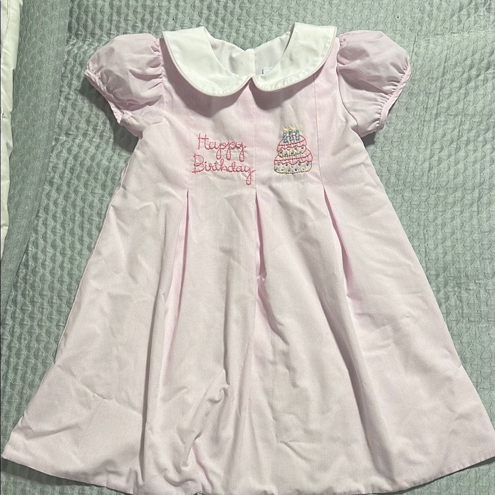 Pink Babydoll Dress with Puff Sleeves and Peter Pan Collar